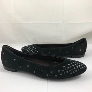 AGL Grommet Suede Leather Slip On Flats Shoe